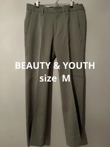[새상품급] BEAUTY & YOUTH 카키 슬랙스 M 울 혼방