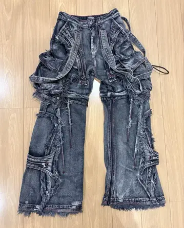 PERSONSOUL DETACHABLE DENIM OVERALLS