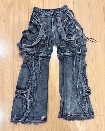 PERSONSOUL DETACHABLE DENIM OVERALLS
