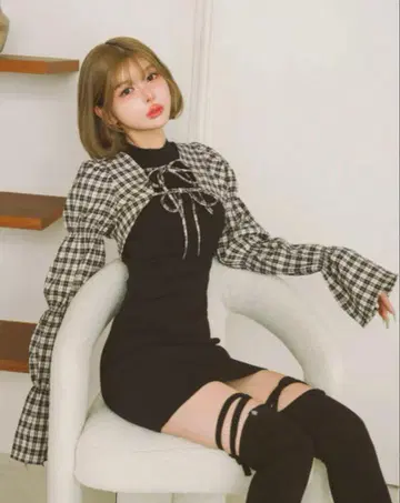Darich 셔링 볼레로 미니 원피스 블랙