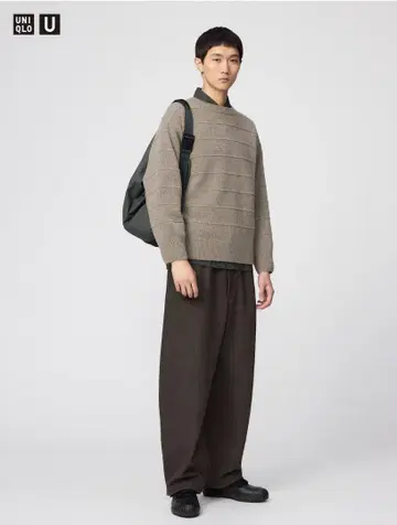 UNIQLOU 브러쉬드 맨투맨 와이드 팬츠 M