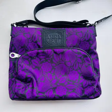 Anna sui 보라색 꽃무늬 숄더백