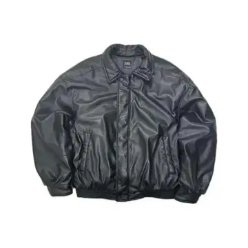 ZARA 블랙 인조 가죽 짧은 기장 점퍼/블루종 L 사이즈 한국