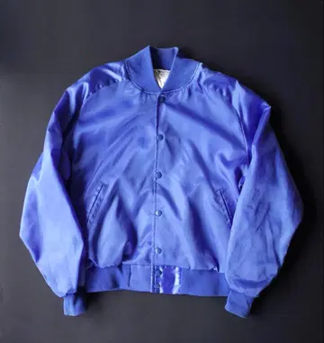 80s 빈티지 USA 새틴 나일론 자켓 바시티 자켓 무지