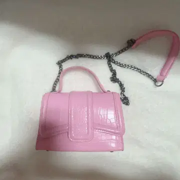 ZARA 핑크 크로커다일풍 숄더백