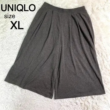 UNIQLO 레그리스 브라운 컬러 반기장 와이드 팬츠