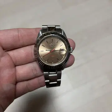 GENEVA DATE JUST 골드 자동 와인딩 손목시계 스테인리스