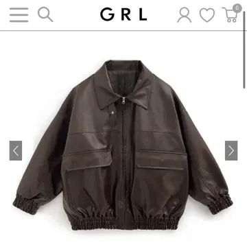 GRL 옷깃 2Way 오버 사이즈 가죽 블루종