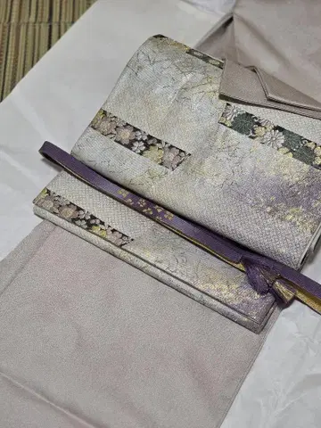 호몬기 츠케사게 보라색 꽃무늬 3종 세트