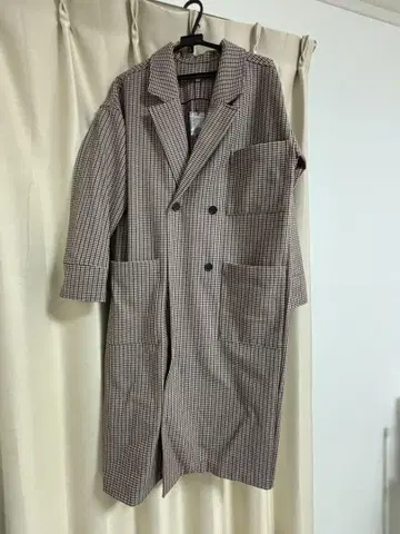 MOUSSY 체크 무늬 더블 브레스트 코트 사이즈 1