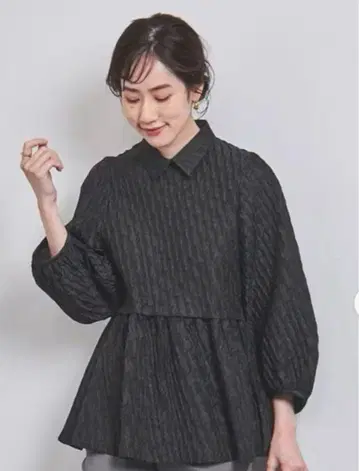 에어리 자카드 2way 페플럼 블라우스