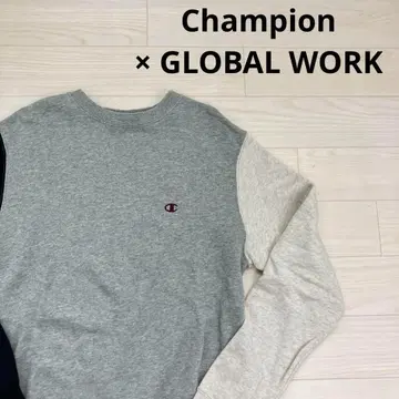 Champion x GLOBAL WORK 긴팔 풀오버 후드티