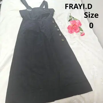 [ 오샤레 FRAYI.D ] 블랙 오버롤 스커트 사이즈 0