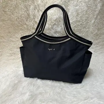 agnes b VOYAGE 미니 토트 나일론 백 블랙