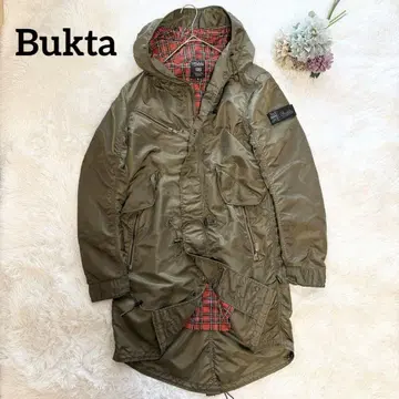 [ Bukta ] 바타 후드 부착 밀리터리 코트 모즈 코트 카키 드로스트