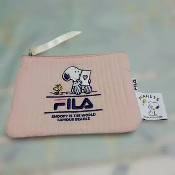스누피 FILA 퀼팅 핑크 파우치