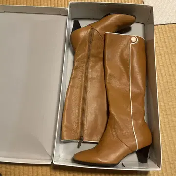 브라운 롱 부츠 지퍼 포함