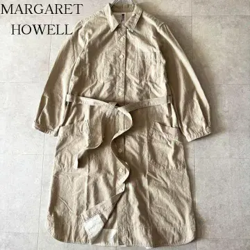 새상품급 마가렛호웰 벨트 셔츠 원피스 2 베이지 버튼 다운