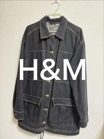 H&M 다크 데님 롱 자켓 40