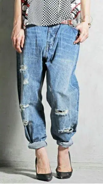 안티카 빈티지 데미지 데님 팬츠