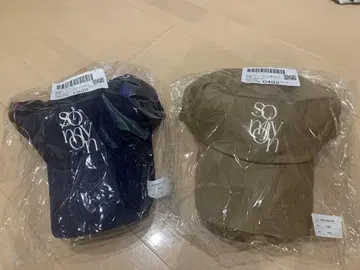 somyon 자수 로고 캡 2색 세트 네이비 베이지