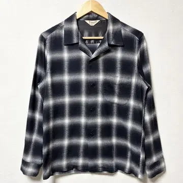 새상품급 50s 복각 TOWNCRAFT 옴브레 체크 셔츠 블랙 레이온