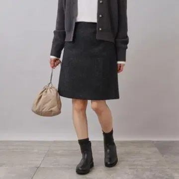 택 포함 새상품 언타이틀 벌키 해린본 사다리꼴 스커트