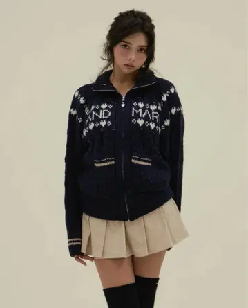 Andmary Mary knit cowichan navy