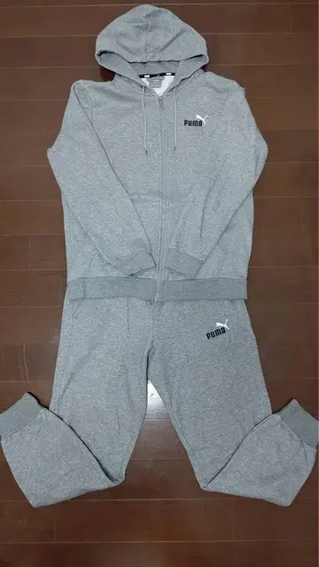새상품급 PUMA 그레이 후드티와 팬츠 세트