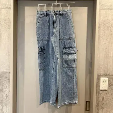 지유 미들 라이즈 카고 청바지 S