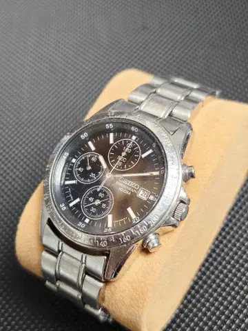 [ TM100 ] SEIKO 크로노그래프 손목시계 블랙 7T92-0DW0