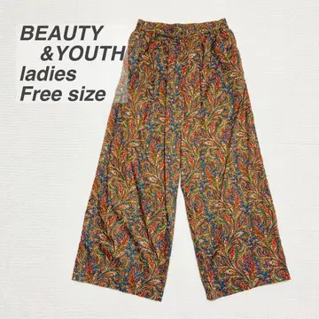 [ 하자품 ] 새상품급 BEAUTY&YOUTH 리버티 프린트 와이드 팬츠