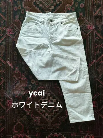 ycai ROBUSTO 화이트 데님 팬츠 W34