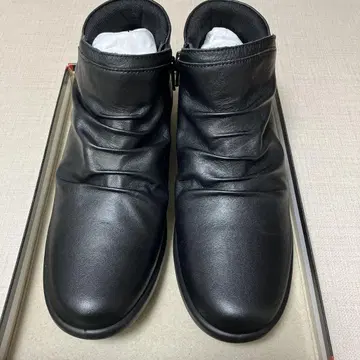 미사용 아키레스 솔보 숏부츠 C 522 블랙 25.0cm 4E 소가죽