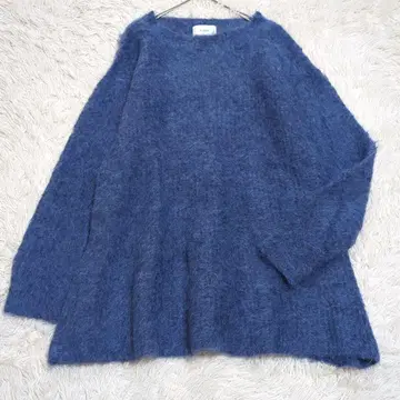 CLANE 24AW BOATNECK SHAGGY KNIT ONEPIECE