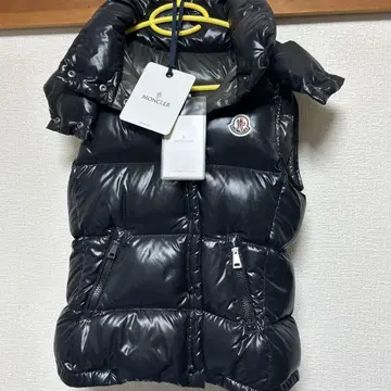 MONCLER 블랙 다운 베스트 후드 부착 GALENE 사이즈 0