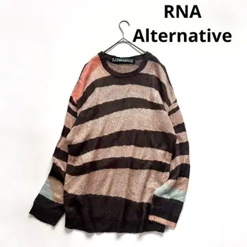 RNA ALTERNATIVE 그라데이션 보더 니트 얇은 소재 빅 루즈