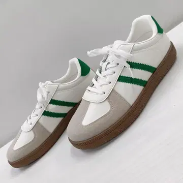 새상품 남성용 27.0cm 저먼 트레이너 스니커즈 화이트 그린 2467W