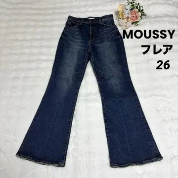 고품질 MOUSSY/마우지 플레어 데님 26 부츠컷 인디고 슬림 레그