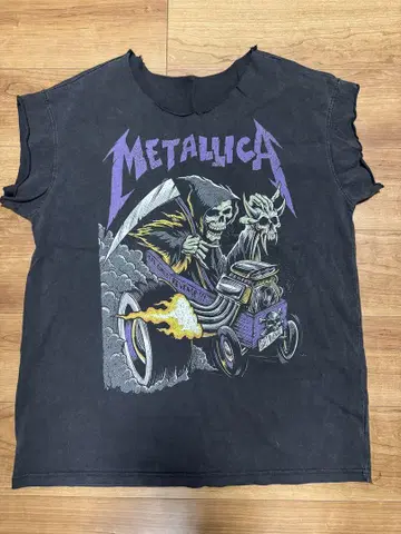Metallica 스컬 디자인 슬리브리스 T셔츠