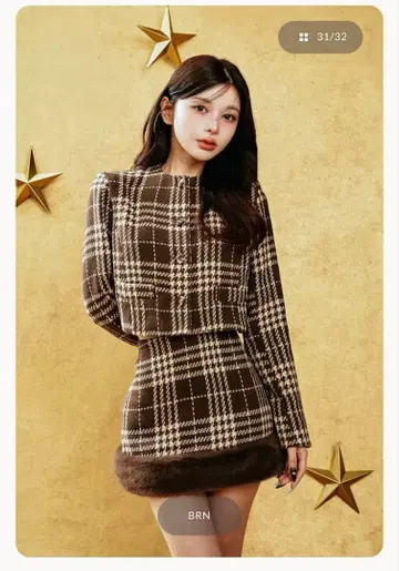 Darich 숏 트위드 자켓