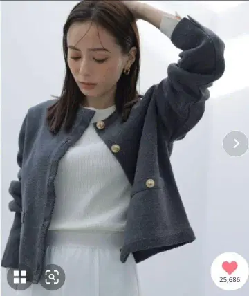 아뉴앙스 오리지널 버튼 노카라 자켓