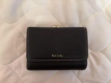 폴스미스 지갑 엠보싱 가죽 블랙 핑크 바이컬러