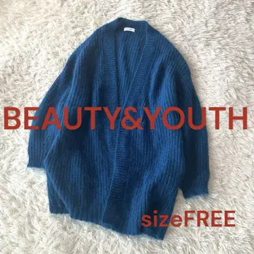 새상품급 뷰티 앤 유스 모헤어 믹스 V넥 니트 가디건