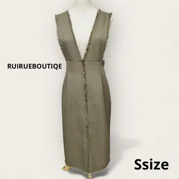 [ 새상품급 ] RUIRUEBOUTIQE 카키 V넥 맥시 원피스