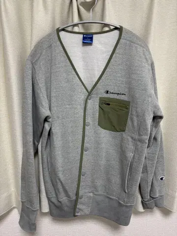 Champion 그레이 V넥 가디건