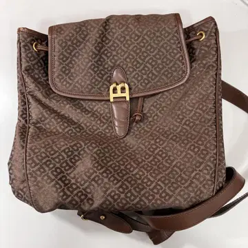 발리 모노그램 나일론 x 가죽 백팩 골드 금장 장식