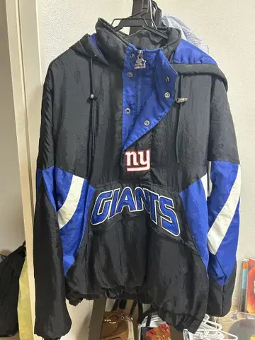 NY GIANTS 나일론 자켓 후드 부착