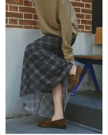 ZARA 스플릿 스웨이드 페니 스트랩 로퍼 35 사이즈