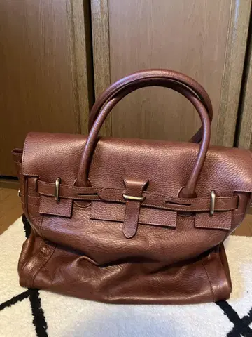 RAVIZZA 천연 가죽 브라운 빅 핸드백